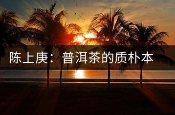 陳上庚：普洱茶的質(zhì)樸本性