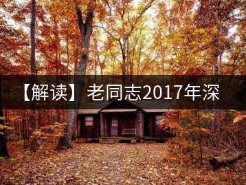 【解讀】老同志2017年深山老樹(shù)（熟）