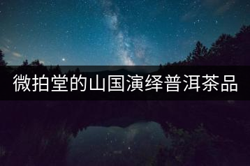 微拍堂的山國演繹普洱茶品質(zhì)如何？