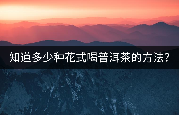 知道多少種花式喝普洱茶的方法？