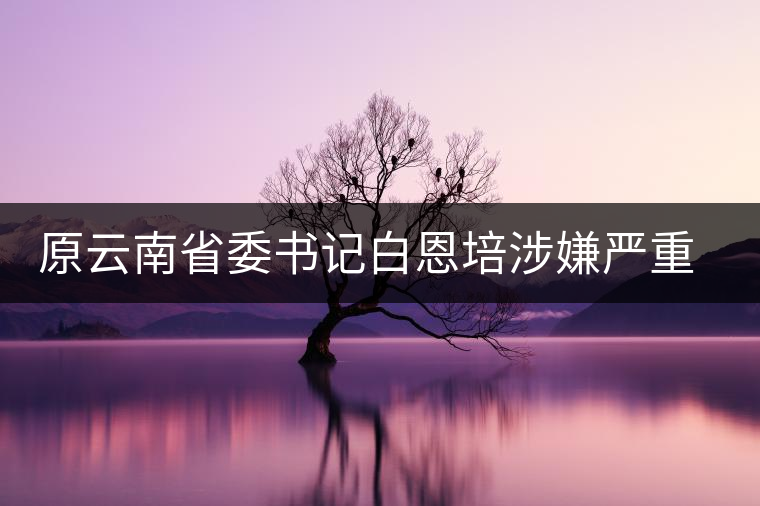 原云南省委書記白恩培涉嫌嚴重違紀違法被調(diào)查 或涉劉漢官商勾結(jié)案 原云南省委書記白恩培涉嫌嚴重違紀違法被調(diào)查 或涉劉漢官商勾結(jié)案
