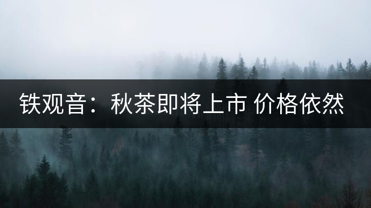 鐵觀音：秋茶即將上市 價格依然高漲