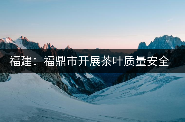 福建：福鼎市開展茶葉質(zhì)量安全專項(xiàng)執(zhí)法檢查