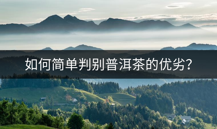 如何簡(jiǎn)單判別普洱茶的優(yōu)劣？
