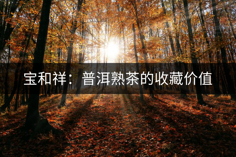 寶和祥:普洱熟茶的收藏價(jià)值 寶和祥:普洱熟茶的收藏價(jià)值