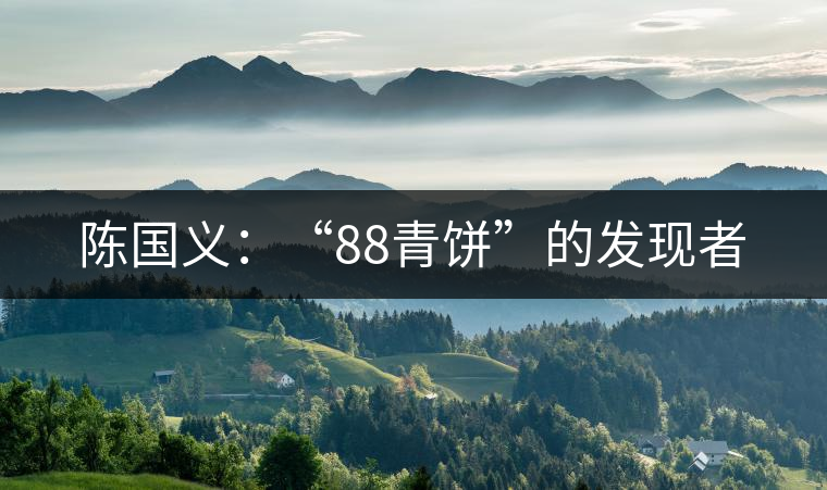 陳國義:“88青餅”的發(fā)現(xiàn)者 陳國義:“88青餅”的發(fā)現(xiàn)者