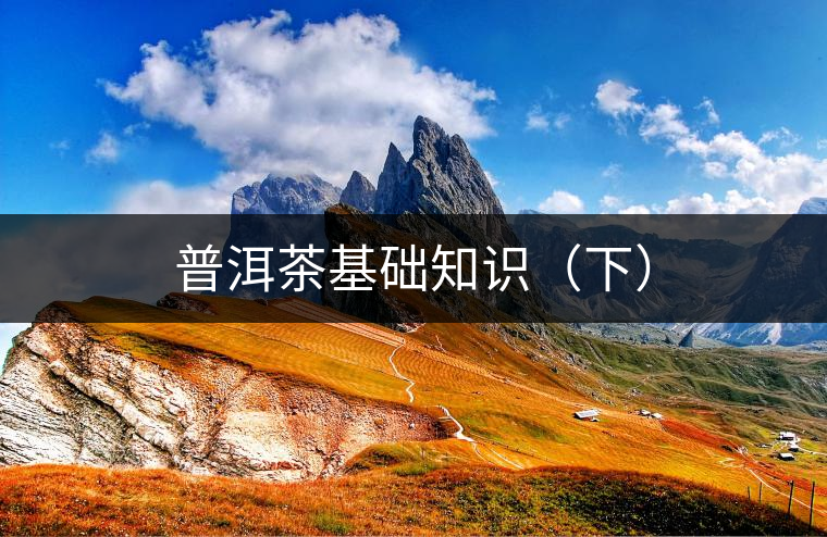 普洱茶基礎(chǔ)知識(下) 普洱茶基礎(chǔ)知識(下)