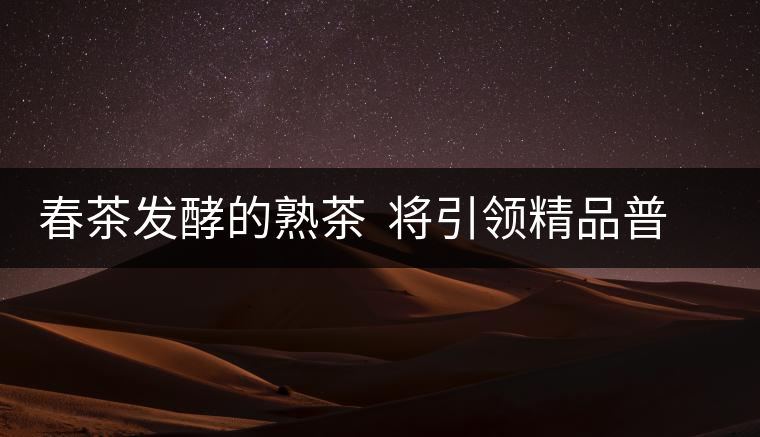 春茶發(fā)酵的熟茶 將引領(lǐng)精品普洱茶消費(fèi)市場(chǎng)的潮流 春茶發(fā)酵的熟茶 將引領(lǐng)精品普洱茶消費(fèi)市場(chǎng)的潮流
