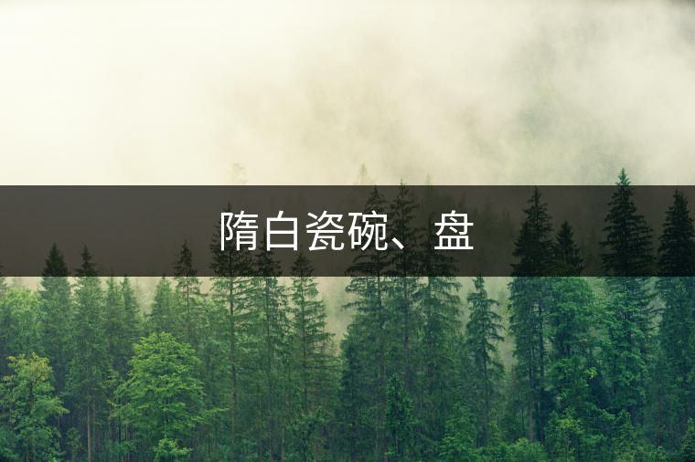 隋白瓷碗、盤