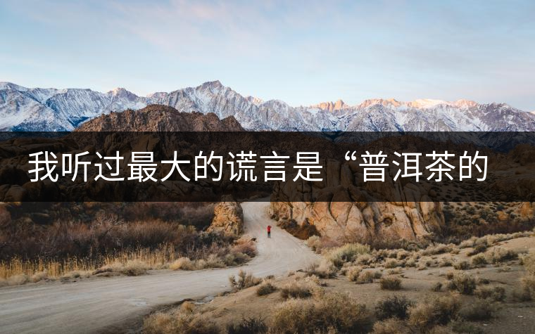 我聽過最大的謊言是“普洱茶的苦、澀、濃，就是霸氣”