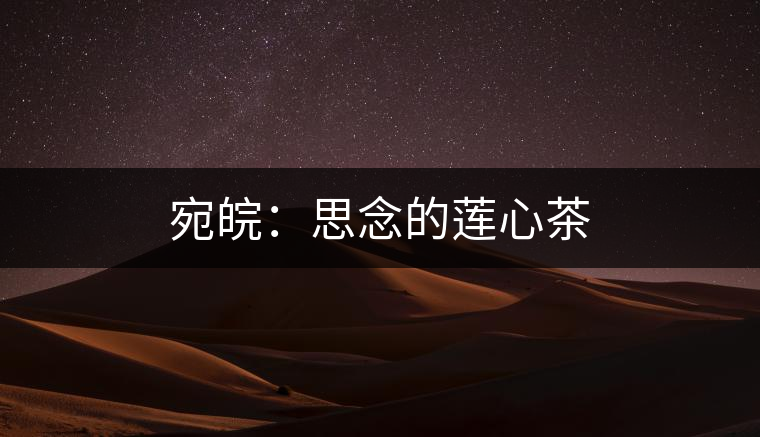 宛皖:思念的蓮心茶 宛皖:思念的蓮心茶
