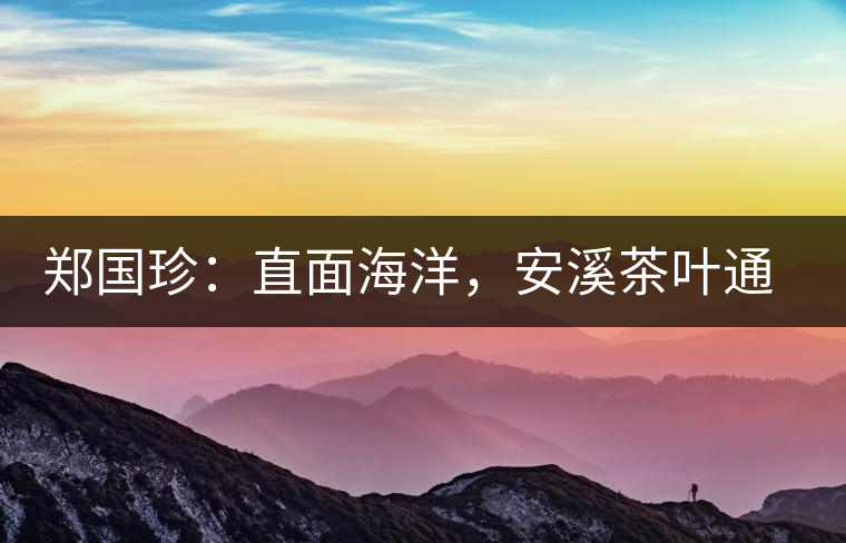 鄭國珍:直面海洋,安溪茶葉通往一個(gè)非常值得期許的未來 鄭國珍:直面海洋,安溪茶葉通往一個(gè)非常值得期許的未來