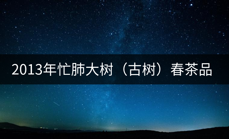 2013年忙肺大樹(shù)(古樹(shù))春茶品鑒 2013年忙肺大樹(shù)(古樹(shù))春茶品鑒