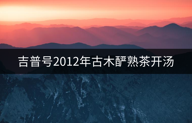 吉普號2012年古木釅熟茶開湯 吉普號2012年古木釅熟茶開湯