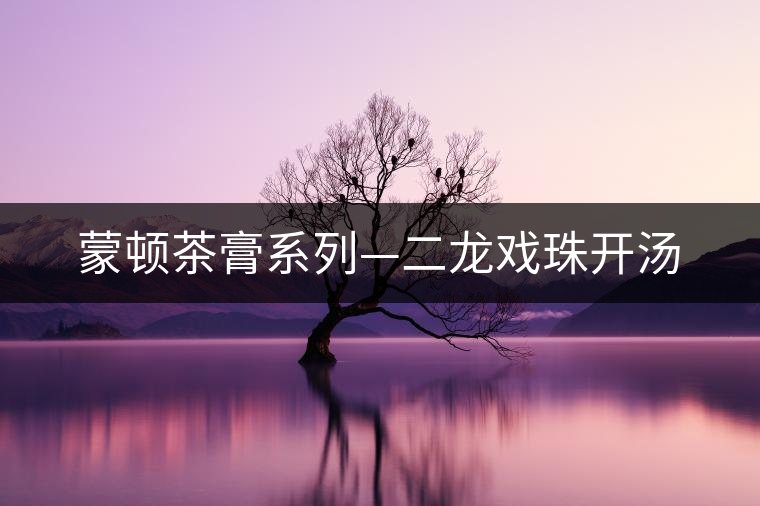 蒙頓茶膏系列—二龍戲珠開湯