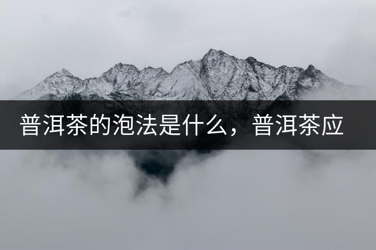普洱茶的泡法是什么，普洱茶應該怎么泡？