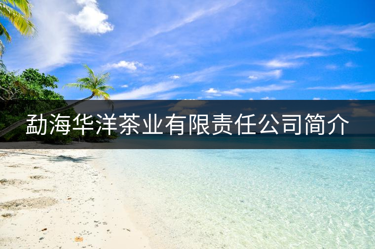 勐海華洋茶業(yè)有限責(zé)任公司簡介 勐海華洋茶業(yè)有限責(zé)任公司簡介