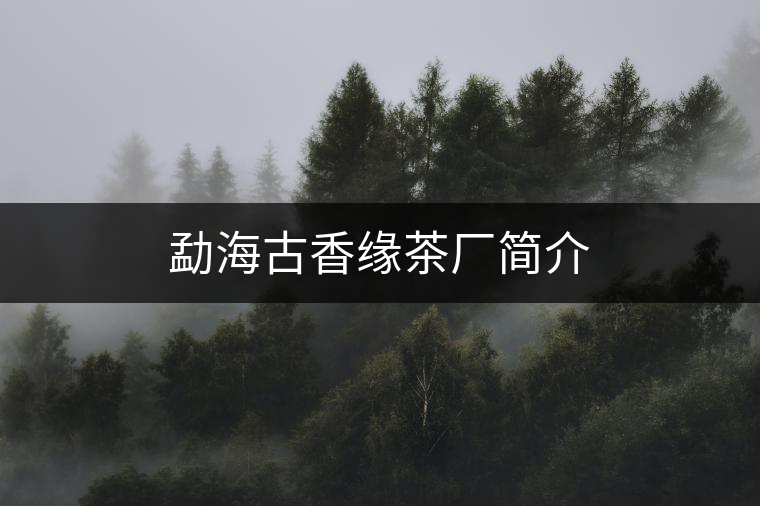 勐海古香緣茶廠(chǎng)簡(jiǎn)介 勐海古香緣茶廠(chǎng)簡(jiǎn)介