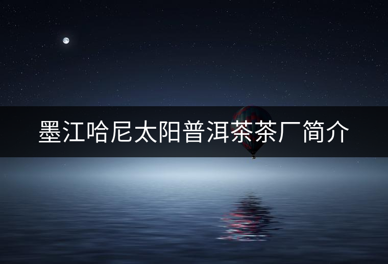 墨江哈尼太陽(yáng)普洱茶茶廠簡(jiǎn)介