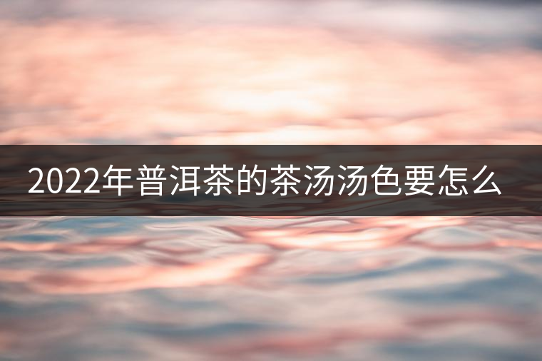 2022年普洱茶的茶湯湯色要怎么描述? 2022年普洱茶的茶湯湯色要怎么描述?