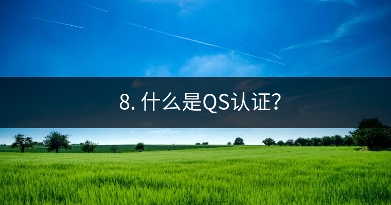 ? 8. 什么是QS認證？