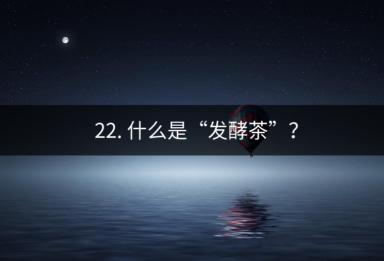 ? 22. 什么是“發(fā)酵茶”？