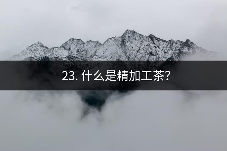 ? 23. 什么是精加工茶？